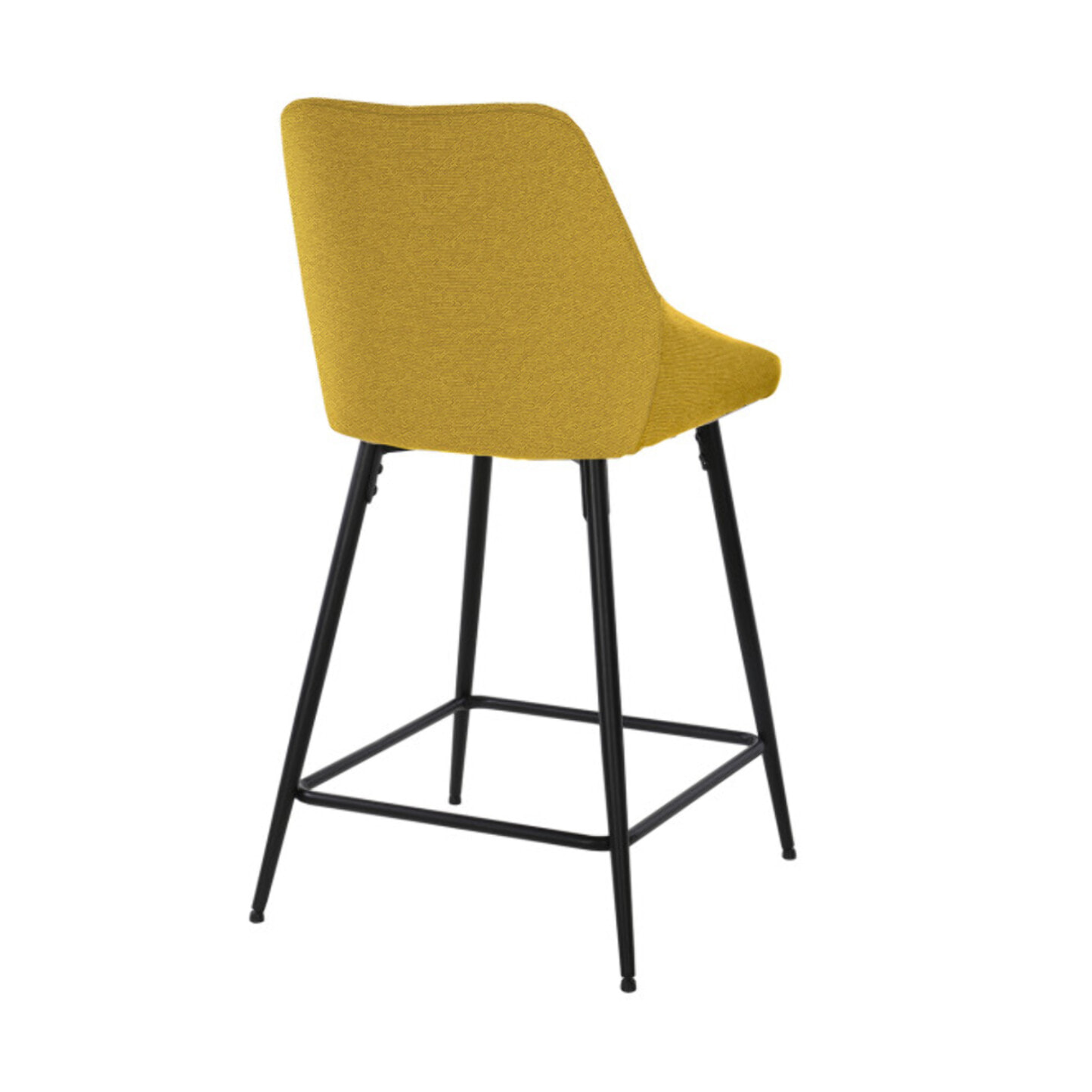 Chaise de bar en tissu avec pieds évasés en métal noir - MONDO