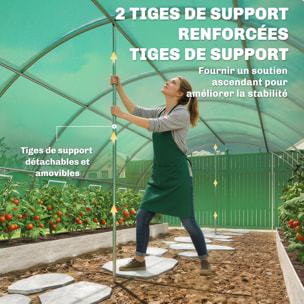 Serre tunnel de jardin acier galvanisé Ø25mm bâche PE vert
