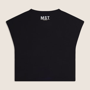 T-shirt manica corta cropped con stampe MST FREDDY