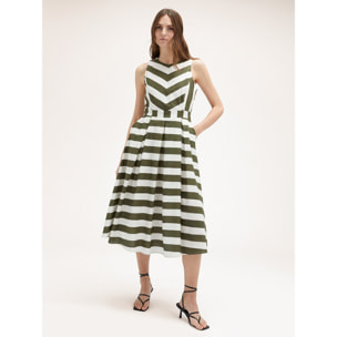 Motivi - Vestito midi a righe - Verde