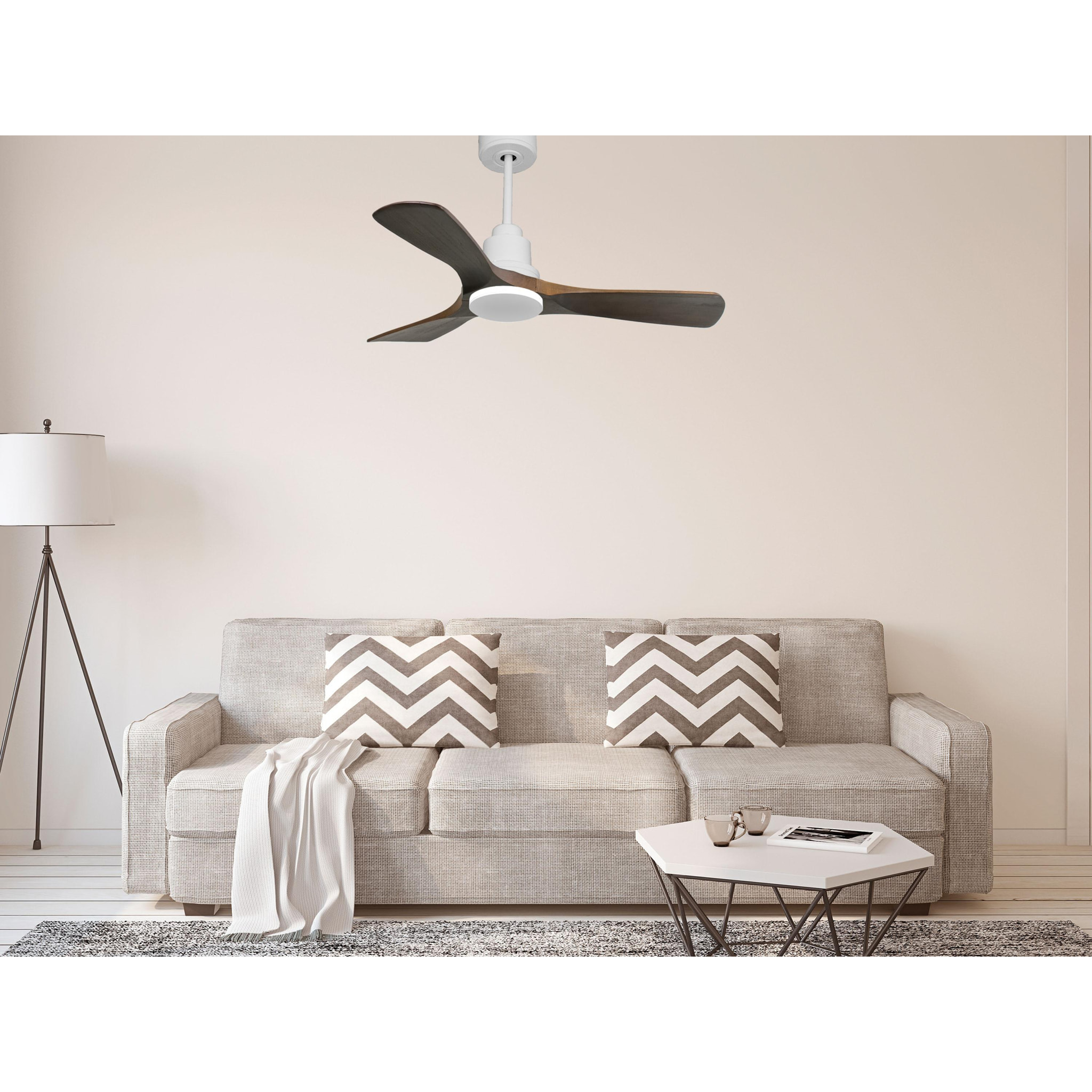 Ventilateur de plafond Réversible  Thermostat Wifi Moteur à courant continu Toits en pente Télécommande Hypersilence Mémoire