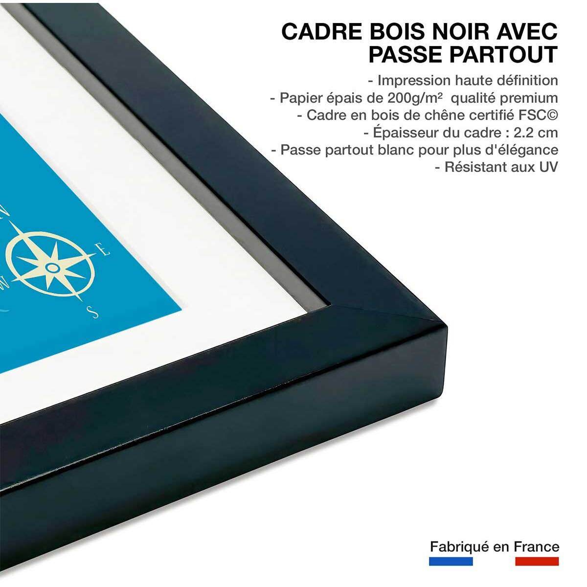 Poster de tourisme en sardaigne Affiche sous cadre noir
