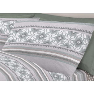 Completo Lenzuola in 100% Cotone Made In Italy Norvegia Grigio