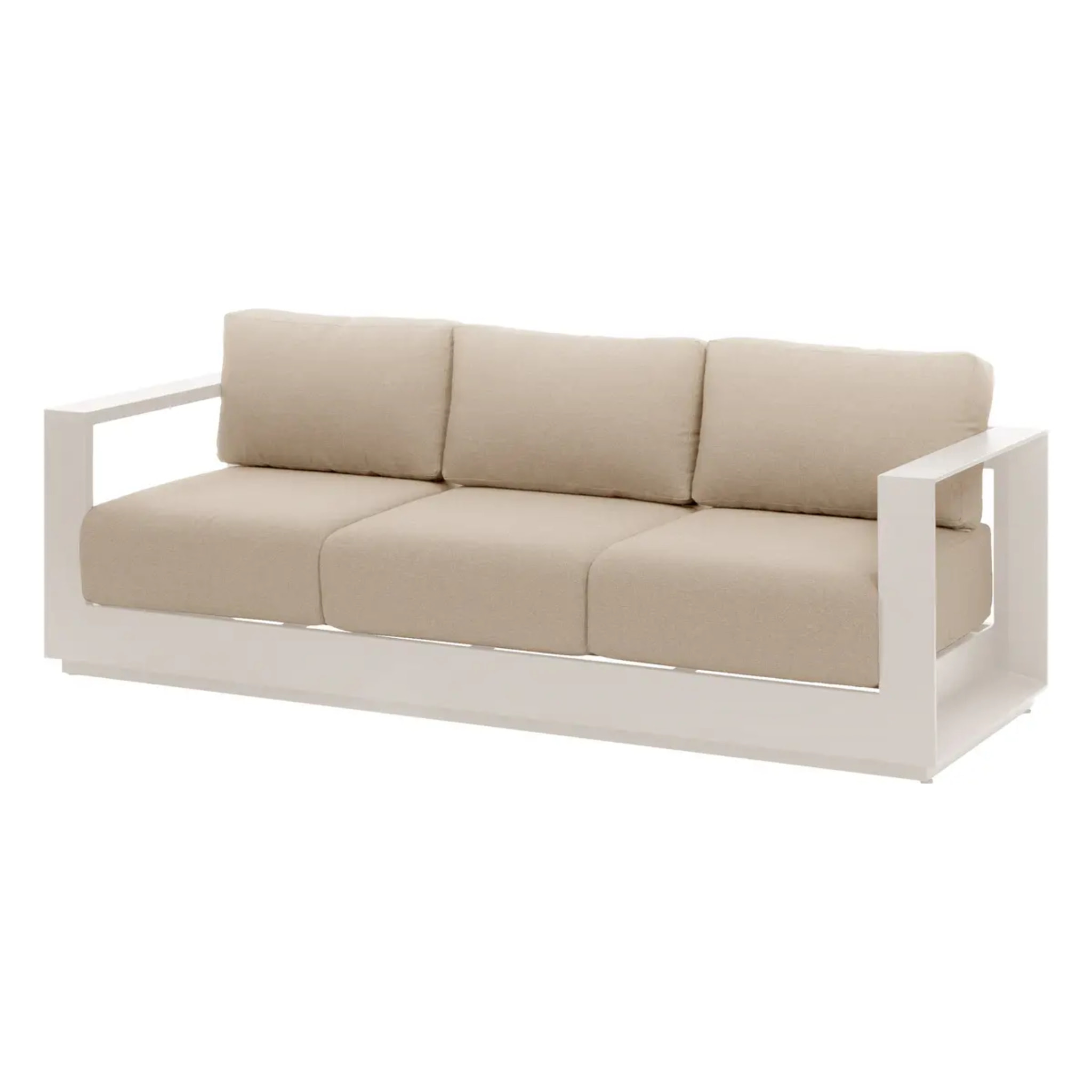 Canapé de jardin "Allure" avoine & beige zebrano 3 places en aluminium et polyester