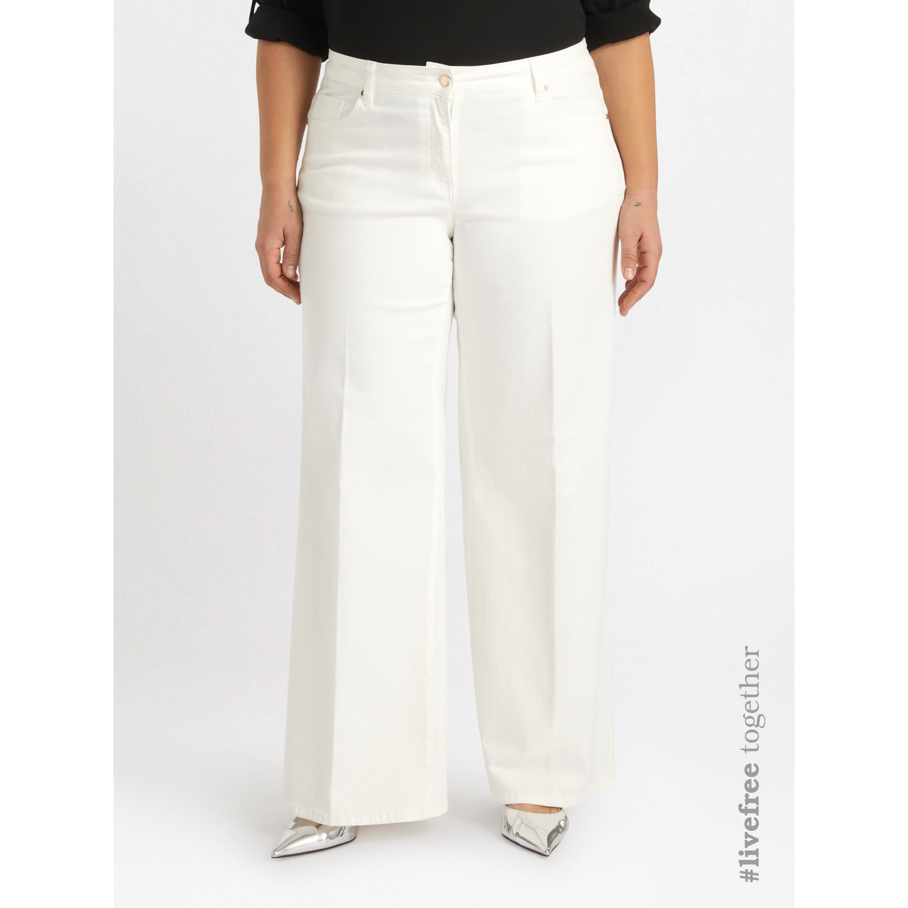 Fiorella Rubino - Jeans wide leg - Blanco