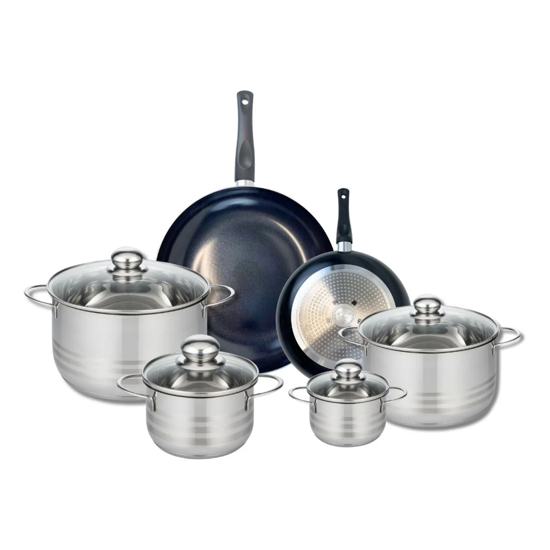 Ensemble de 2 Poêles de cuisson 20 et 28 cm et 4 faitouts 12, 16, 20 et 24 cm Elo Prima Brillant