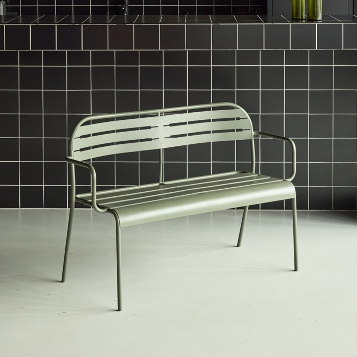 Banc extérieur acier 2 places AMÉLIA