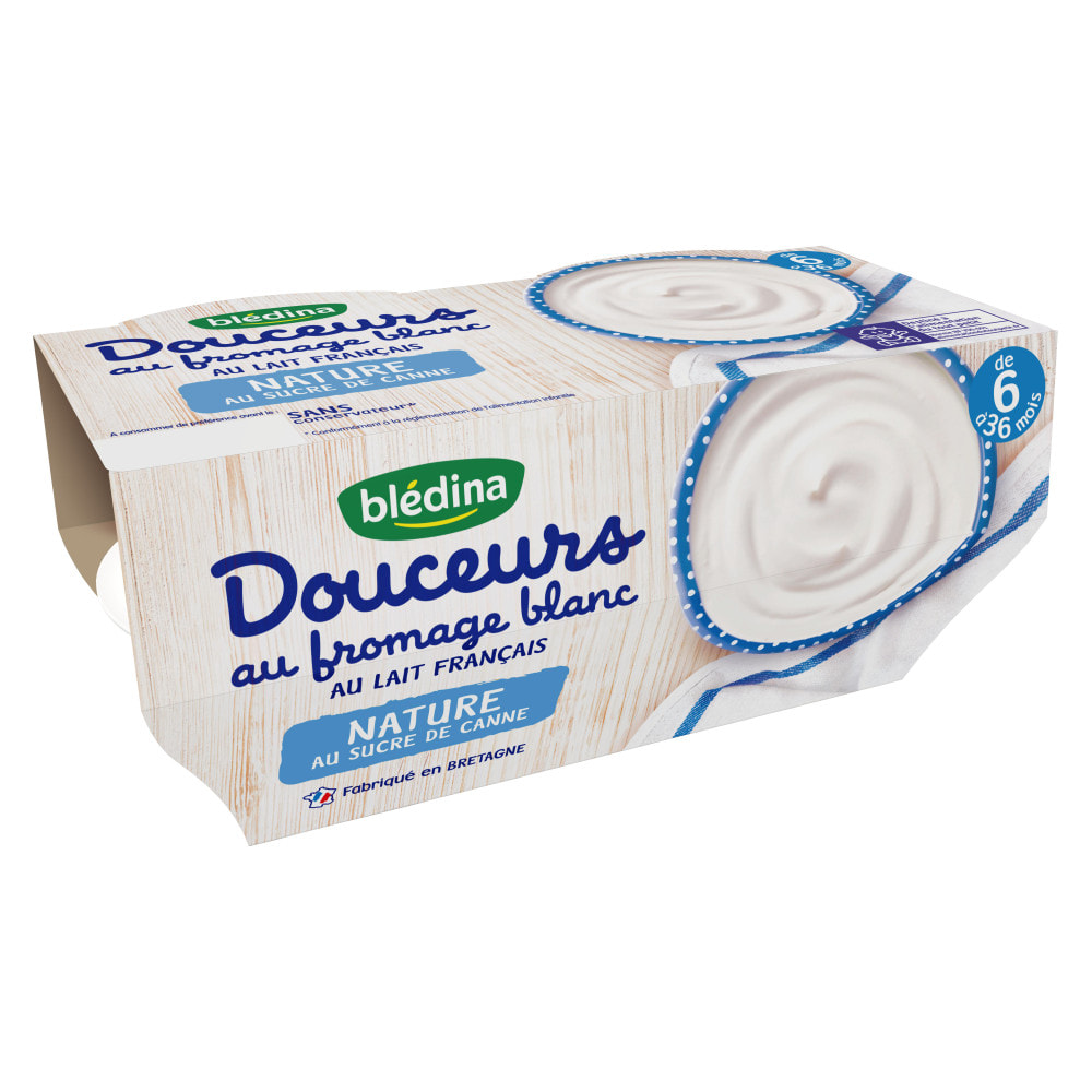 24 Desserts Nature et Sucre de Canne 6x(4x100g) - Douceurs au fromage blanc Dès 6 Mois