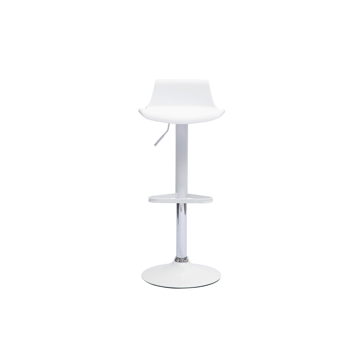 Tabourets de bar design réglables blancs 360° (lot de 2) KRONOS