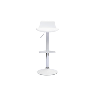 Tabourets de bar design réglables blancs 360° (lot de 2) KRONOS