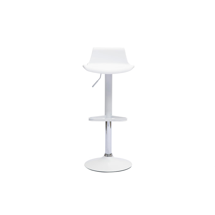 Tabourets de bar design réglables blancs 360° (lot de 2) KRONOS