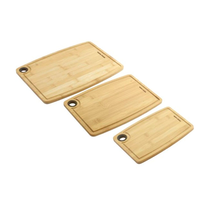 AM. Lot de 3 planches à découper en bambou