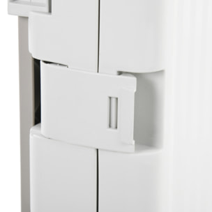 Carrito de la Compra Plegable Carrito para Supermercado con 2 Ruedas Longitud de Mango Ajustable Capacidad 32 Litros para Oficina Escuela Hogar 41,5x32,5x85 cm Blanco