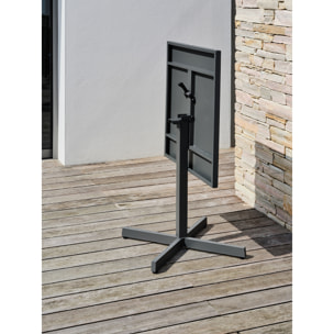 LOUISE - Guéridon de jardin avec plateau pliant en acier gris anthracite