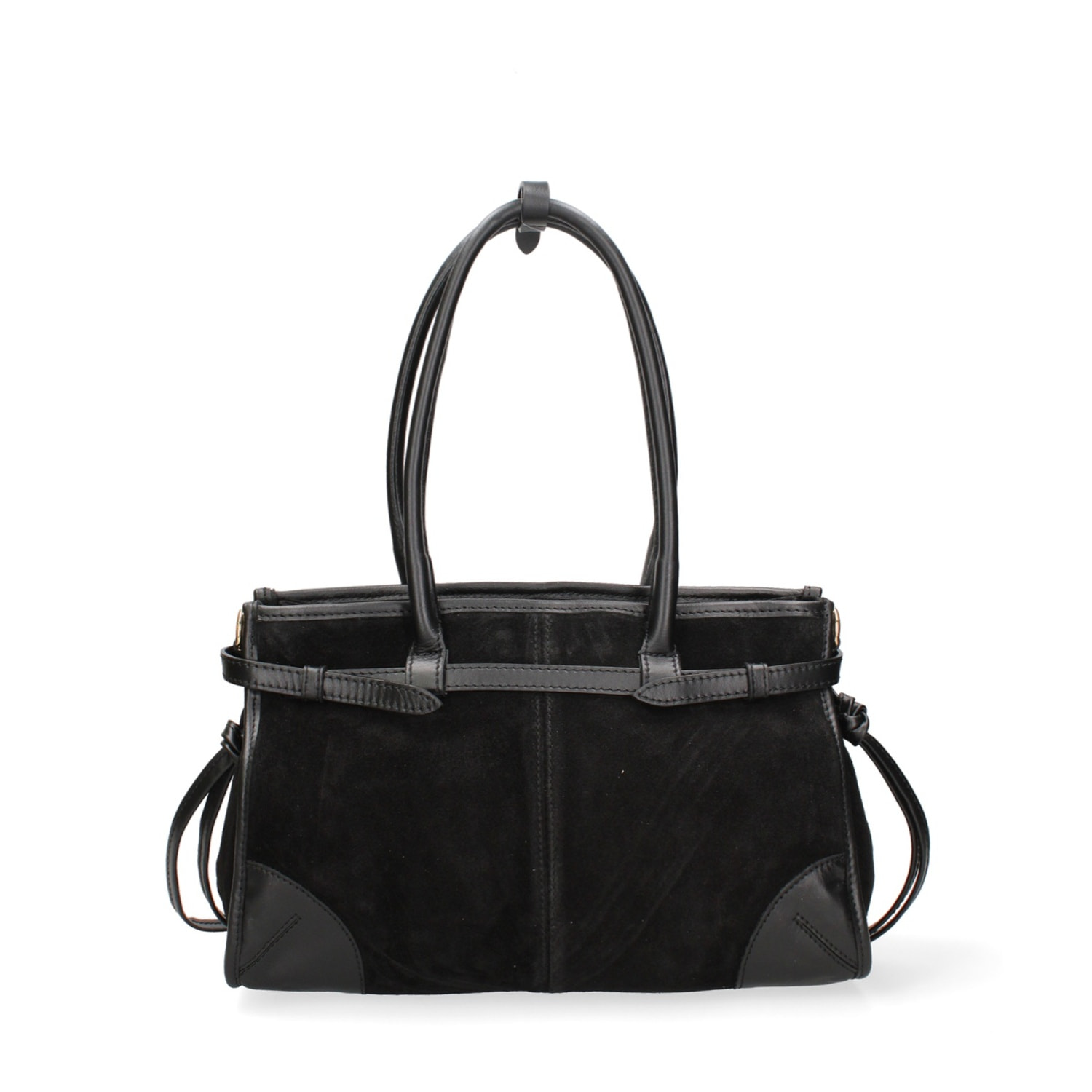 Borsa a spalla da donna Made in Italy - Modello Novara Ultra - Pelle scamosciata - 31.5 x 20.0 x 14.0 cm