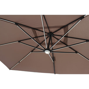 Parasol LED 3 x 4 m chocolat VALIANO