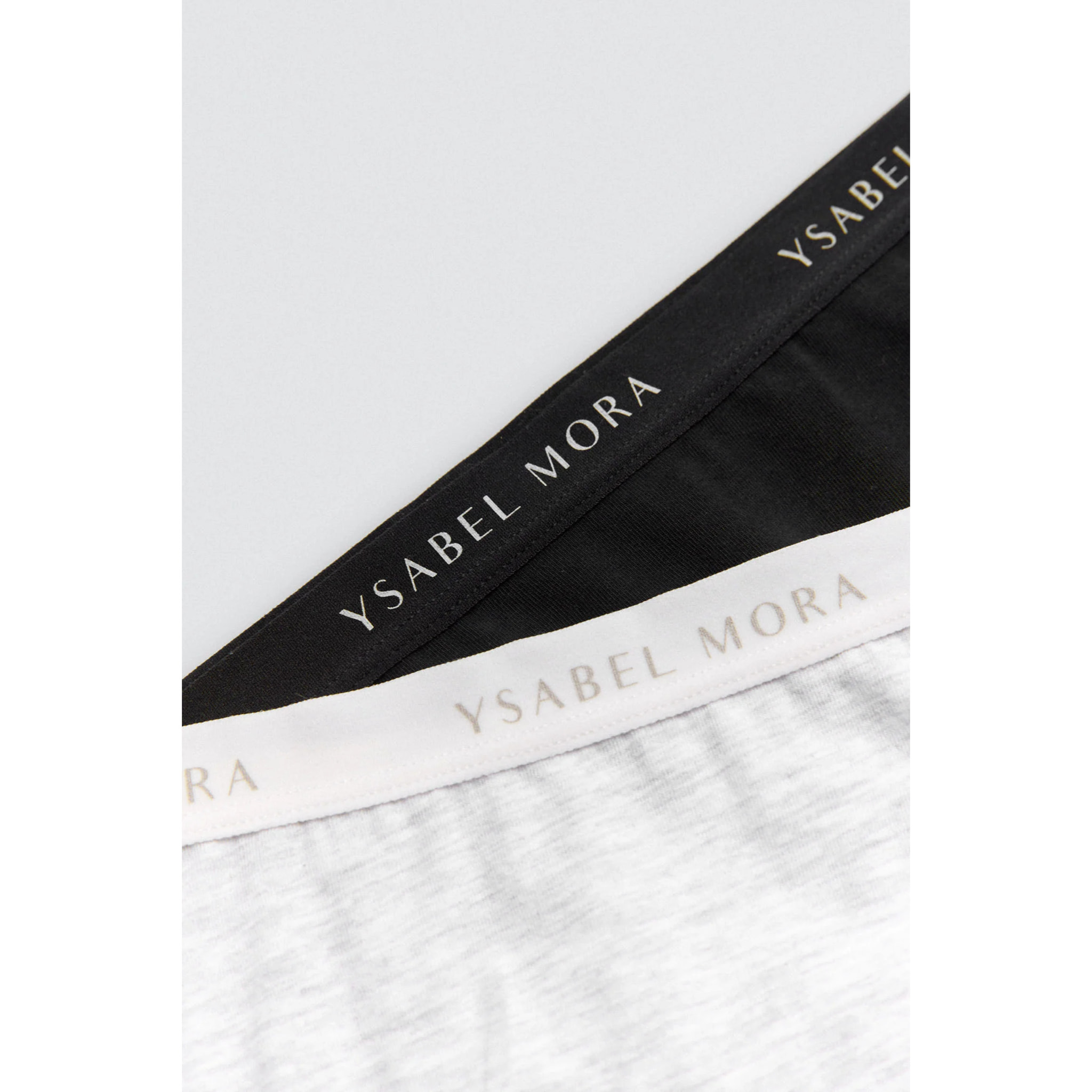 Confezione da 2 slip midi basico in cotone nero e grigio