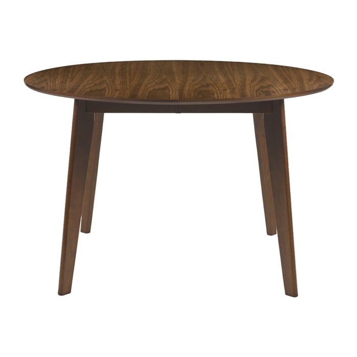Table à manger ronde extensible finition noyer L120-150 cm LEENA