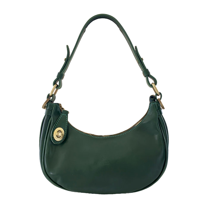 Borsa a Spalla Elegante Mezzaluna da Donna in Pelle Lucida