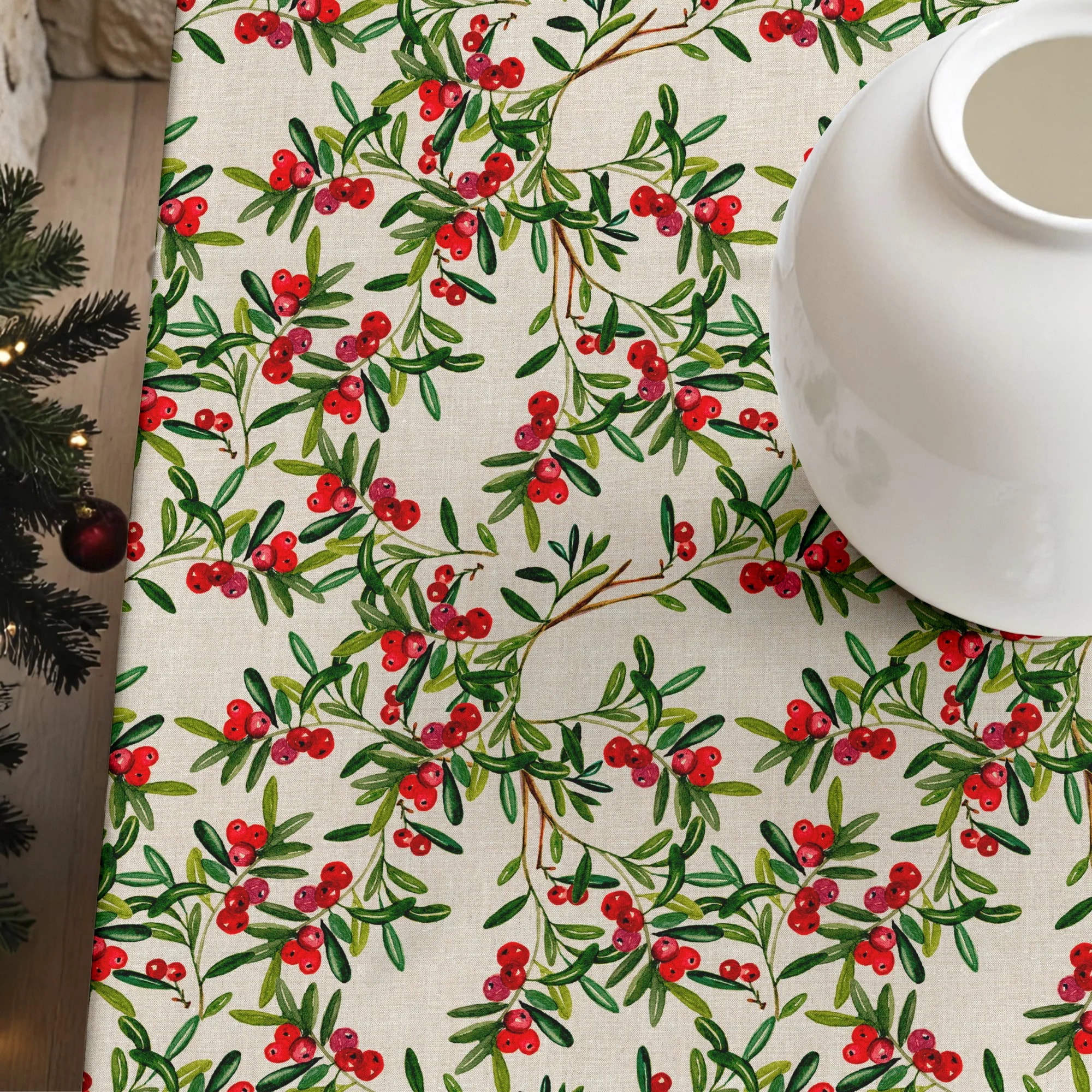 Nappe en résine Anti-tâches Navidad Hojas