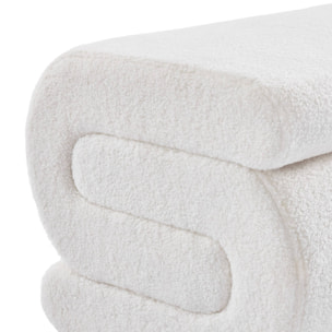 Banc design revêtement bouclette crème 1 place L 43 x P 47 x H 44cm - Sasha