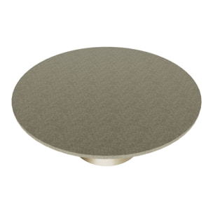 Artù Brass - Tavolo da pranzo rotondo ⌀ 120 cm in legno laminato con base a cono in metallo Grigio Testurizzato