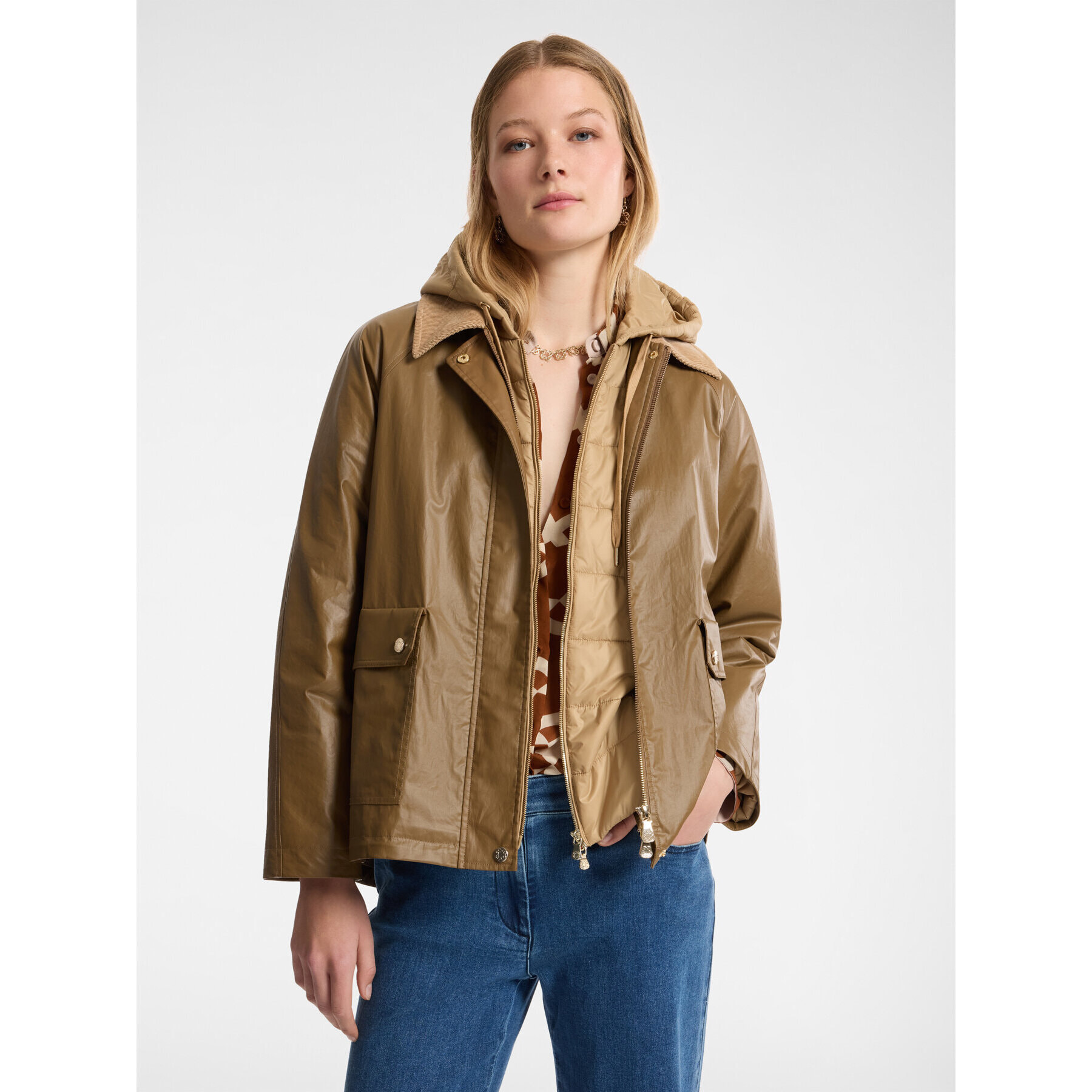 Elena Mirò - Parka de capas de algodón - Beige