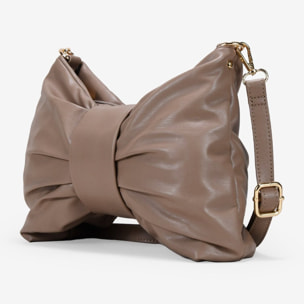 Bolso de hombro visón con lazo