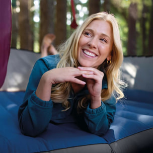 Intex 64012 - Materasso Gonfiabile Camping Piazza e Mezza in TPU, Blu, con Pompa Elettrica Portatile, 137x191x22 cm