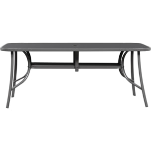 Table et chaises de jardin en textilène "Cordoba XL 180" - Phoenix - 8 places - Noir