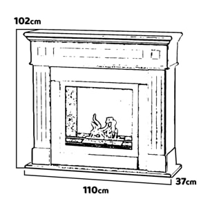 Cambridge - Camino a bioetanolo da terra in legno 110x37xH102 cm, colore nero