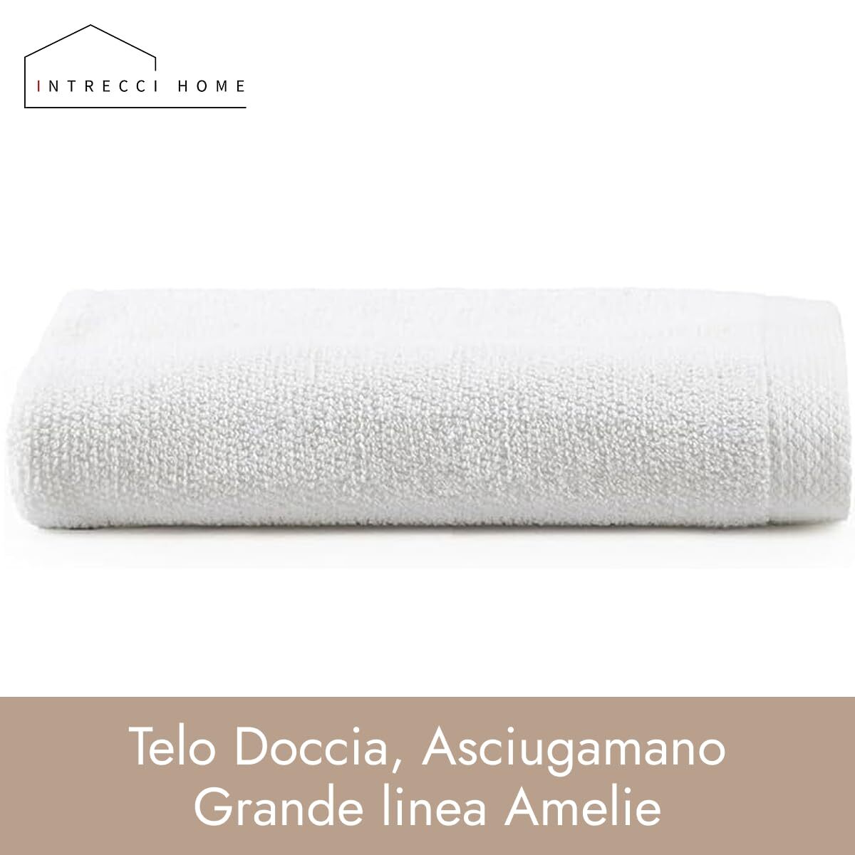 INTRECCI HOME Telo Doccia, Asciugamano Grande in Puro Cotone 500 g, , Morbidezza Extra, Assorbenza Superiore, Elegante e Durevole,