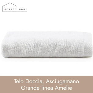 INTRECCI HOME Telo Doccia, Asciugamano Grande in Puro Cotone 500 g, , Morbidezza Extra, Assorbenza Superiore, Elegante e Durevole,