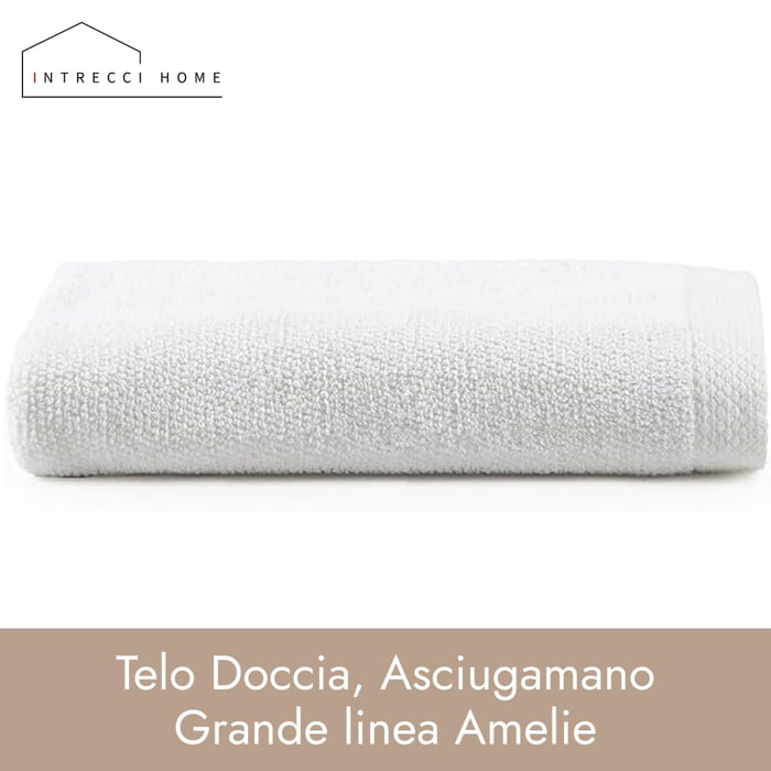 INTRECCI HOME Telo Doccia, Asciugamano Grande in Puro Cotone 500 g, , Morbidezza Extra, Assorbenza Superiore, Elegante e Durevole,