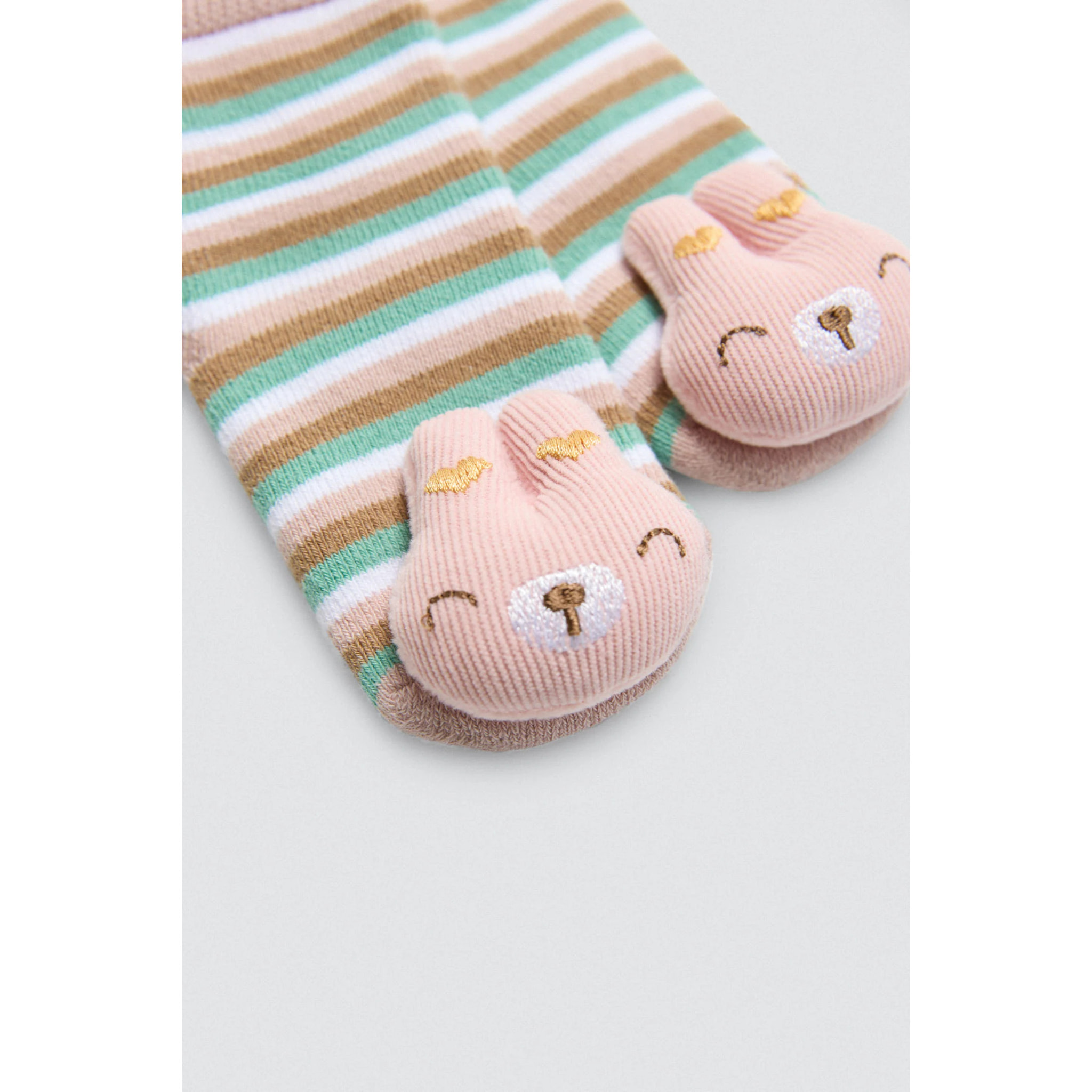 Calzini termici sensoriali per neonato con sonaglio rosa