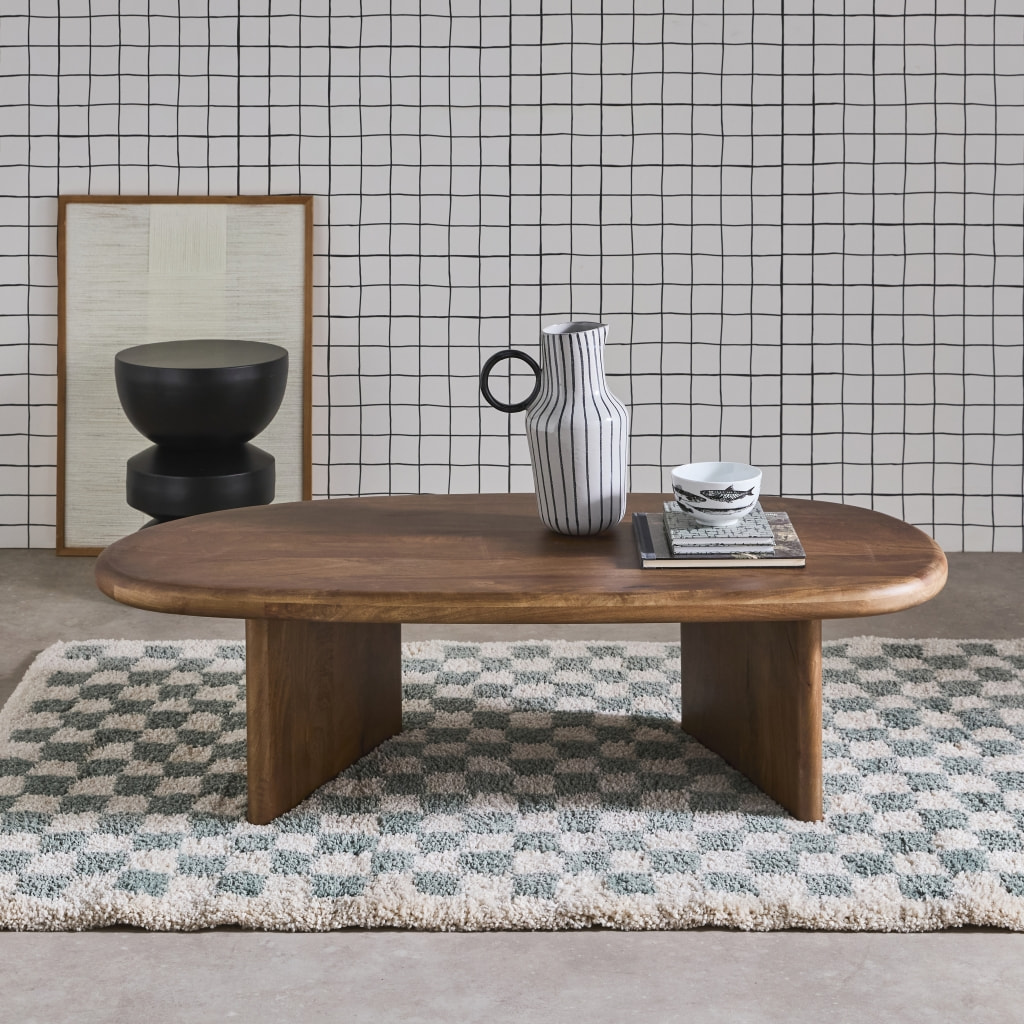 Table basse ovale bois de manguier SHIVA