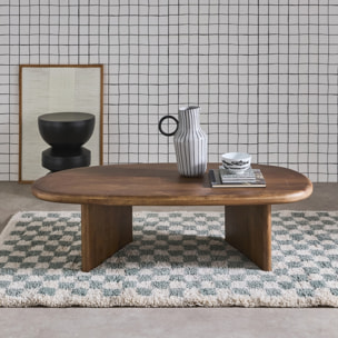 Table basse ovale bois de manguier SHIVA