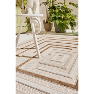 Tapis Loopin 334 beige 200x280 cm - Motif en relief - Indoor & Outdoor
