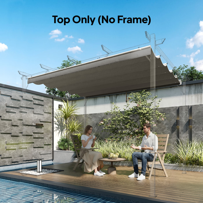 Toile de rechange pour pergola rétractable 3 x 3 m polyester haute densité 180 g/m² imperméabilisé gris