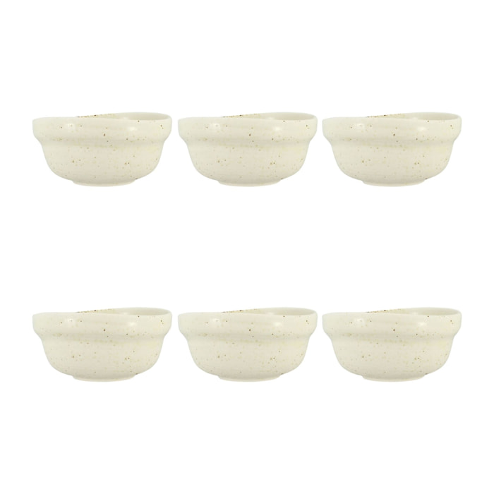 Lot de 6 coupelles 15,5cm en porcelaine beige ORA
