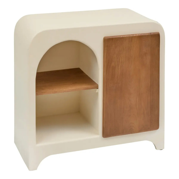 Buffet 1 porte 4 niveaux Sienna beige H85cm