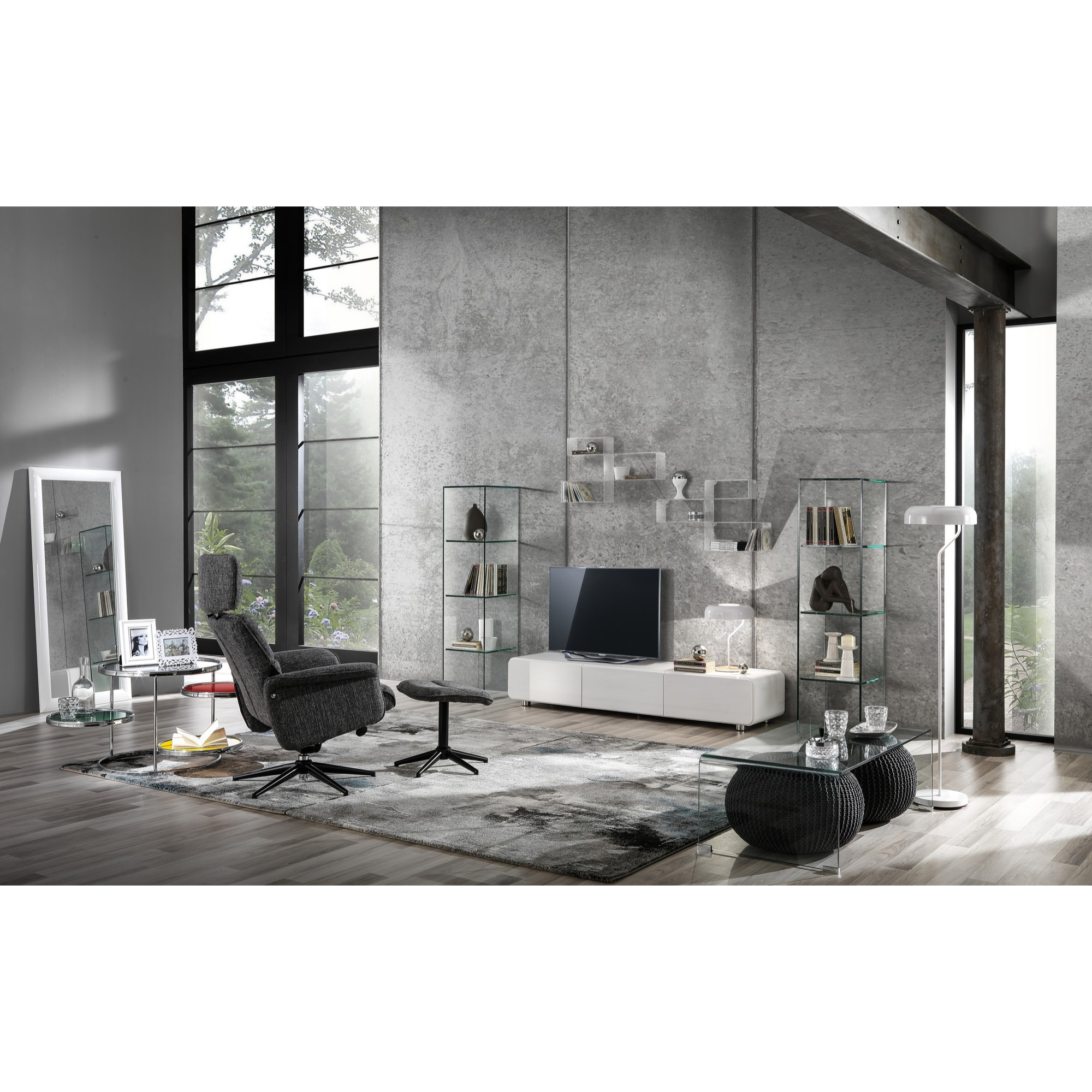 Table basse Tomasucci CRISTAL, en verre, 110 × 55 × 35 cm