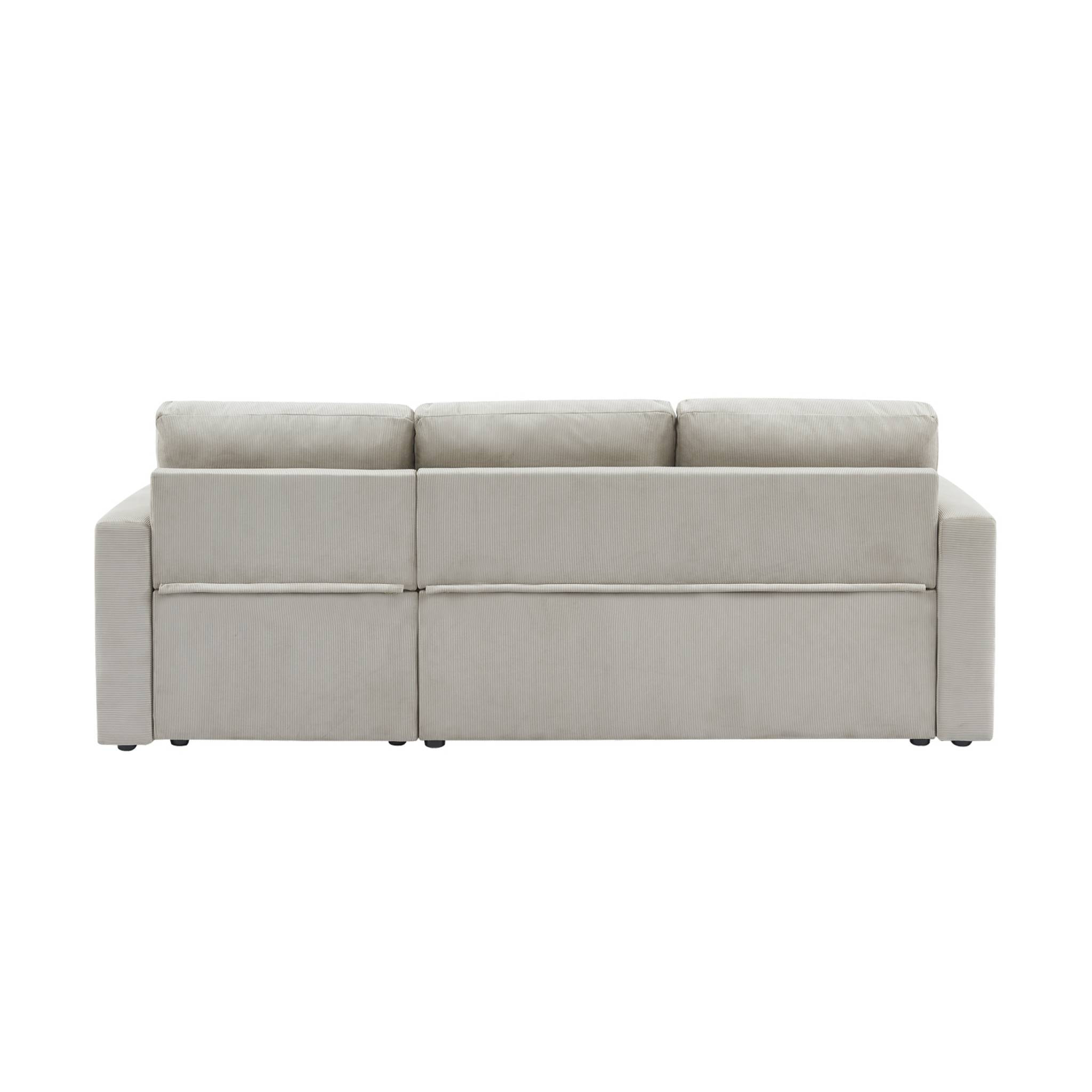 Canapé d'angle convertible réversible 3 places velours côtelé IDA