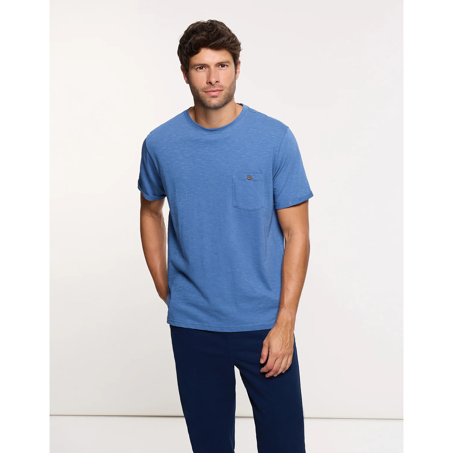 Camiseta Manga Corta Azul - Button