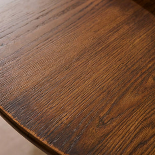 Table à manger ronde bois d'hévéa et placage chêne 4 places ESTELLE