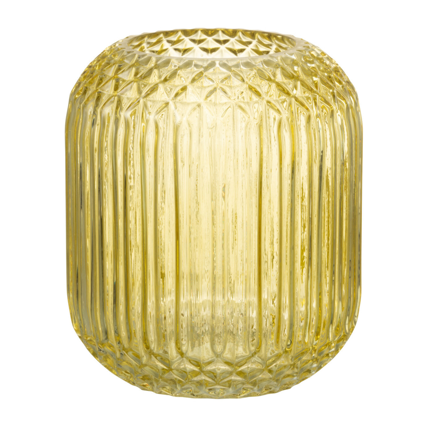 J-Line vase Droit Taille - verre - jaune - small - Ø 14.5 cm