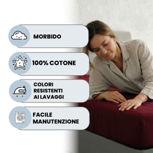 LENZUOLO SOTTO CON ANGOLI MAX COLOR, 100% COTONE MADE IN ITALY - SINGOLO