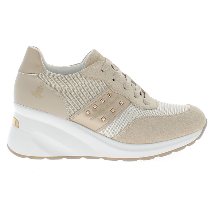 Armata di Mare Scarpe Donna Sneakers Casual con Soletta in Memory Foam AMD S61H15 Lt Beige Gold