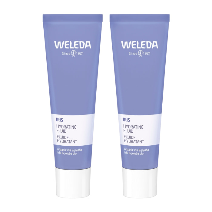 WELEDA - Duo Fluide Hydratant Iris - Peaux normales à mixtes - Régule l'équilibre hydrolipidique - Certifié Natrue**- Tube 30 ml  x 2
