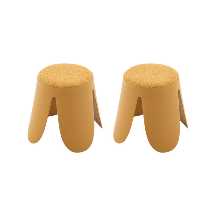 Tabouret empilable enfant bouclette texturée (lot de 2) NIKI KIDS